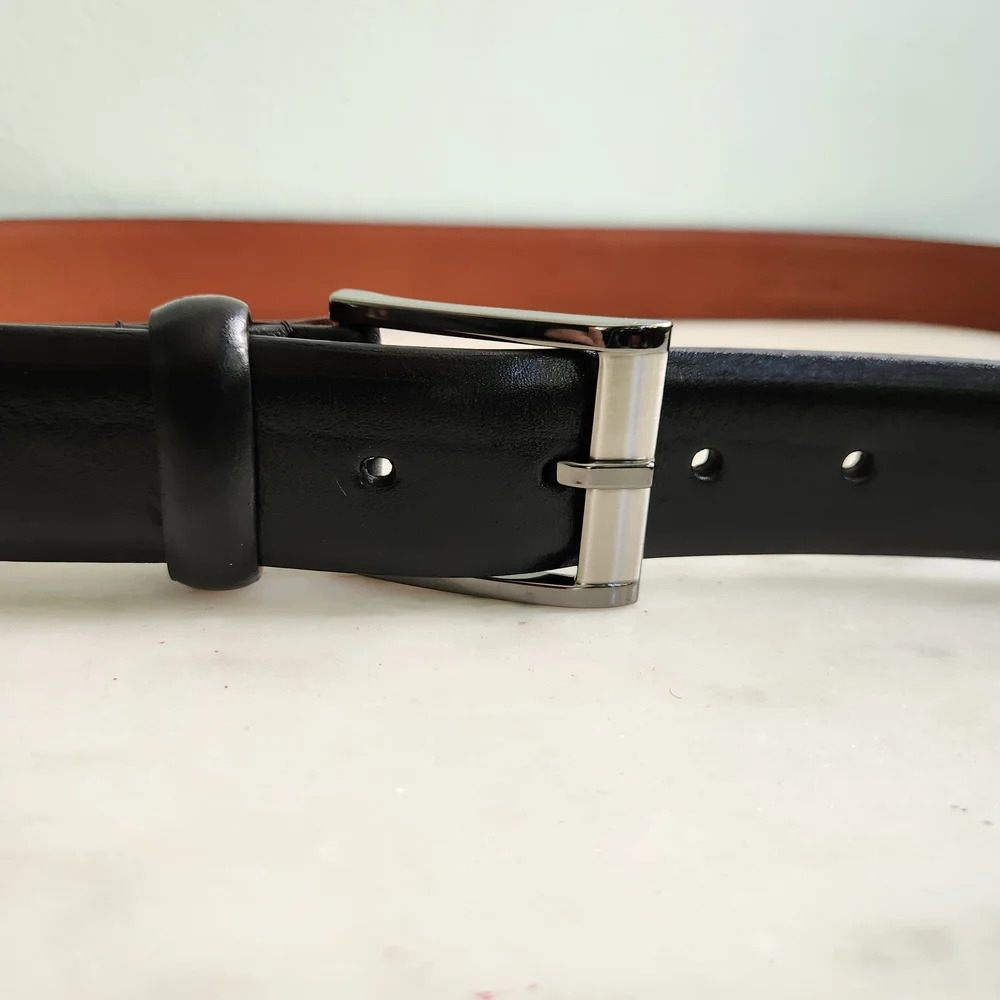 Trafalgar Black Leather Belt Men's Size 44 NEW Full‎ Grain Leather Everyday Belt